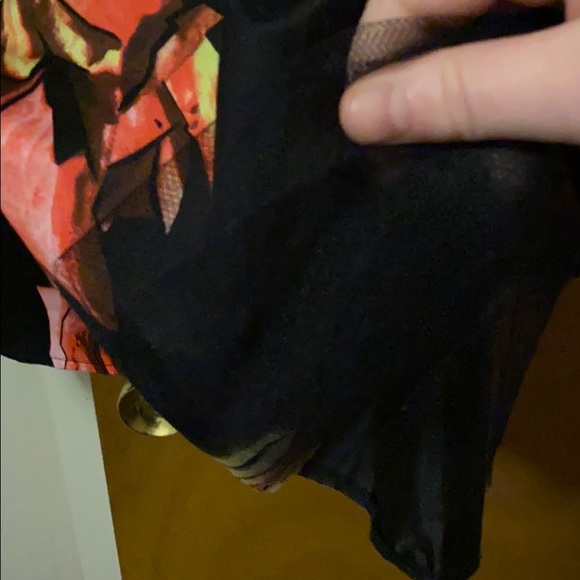 ASOS rose print on black party dress 14 - Picture 3 of 4